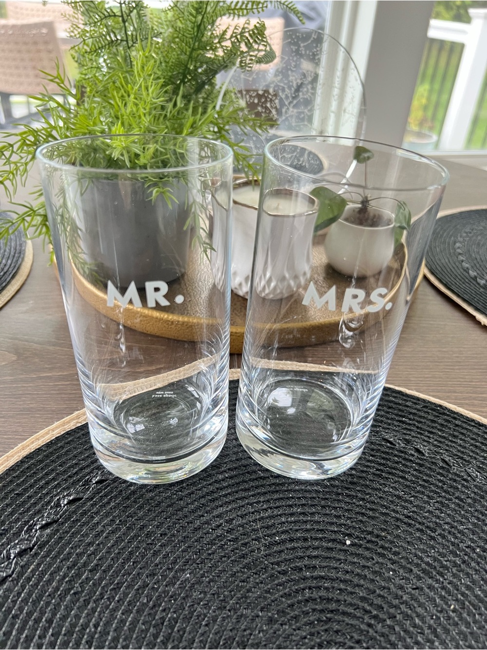 Kate Spade New York Lenox "Mr." and "Mrs." Glass highball Set - Clear